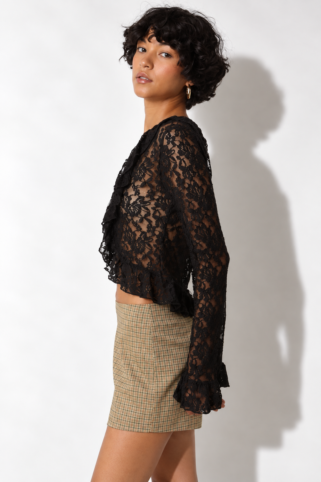 Melany Lace Ruffle Top