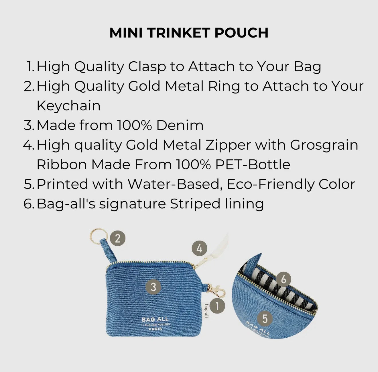 Denim Key & Card Holder