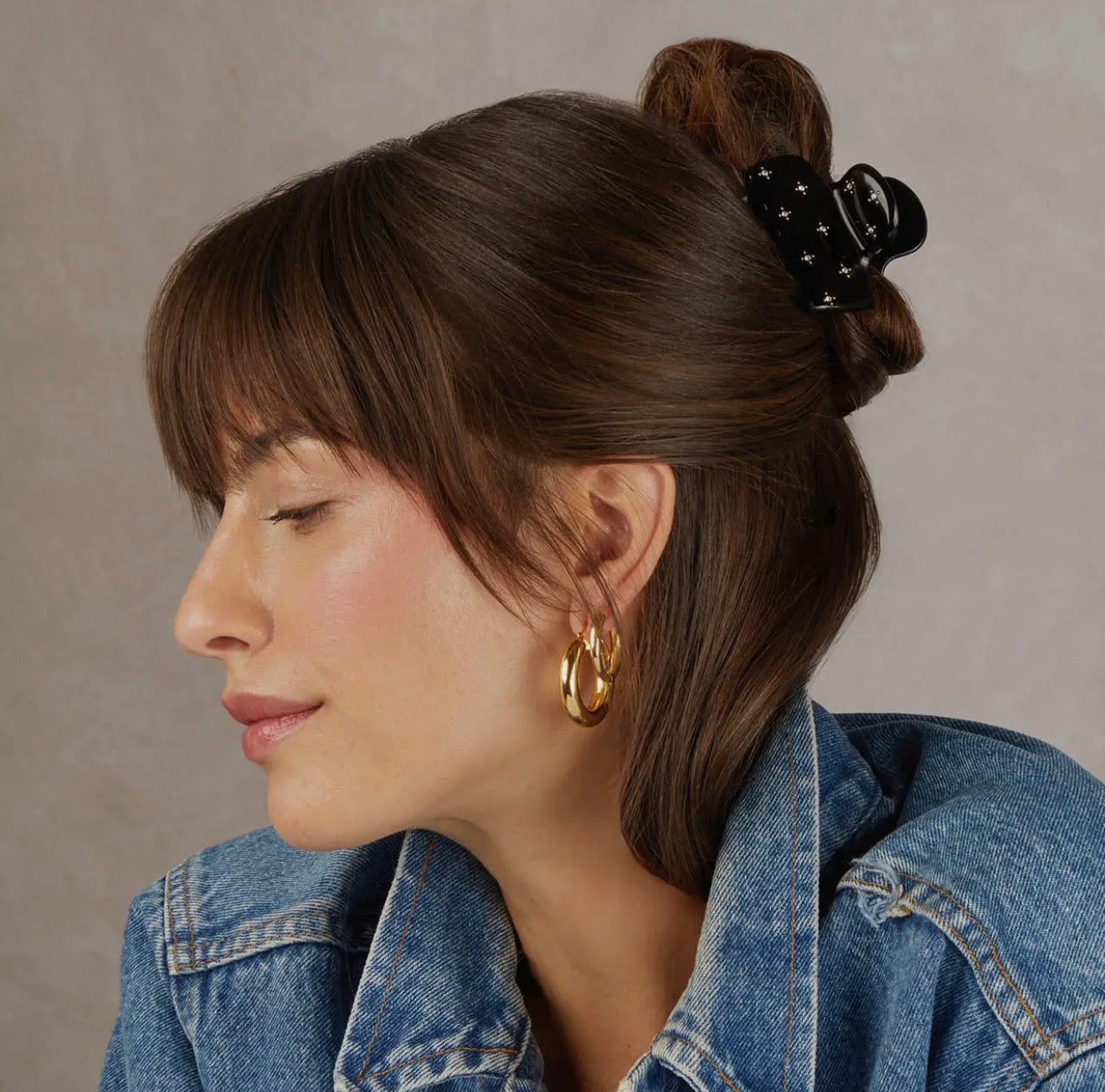 Medium Rhinestone Puffy Cloud Clip