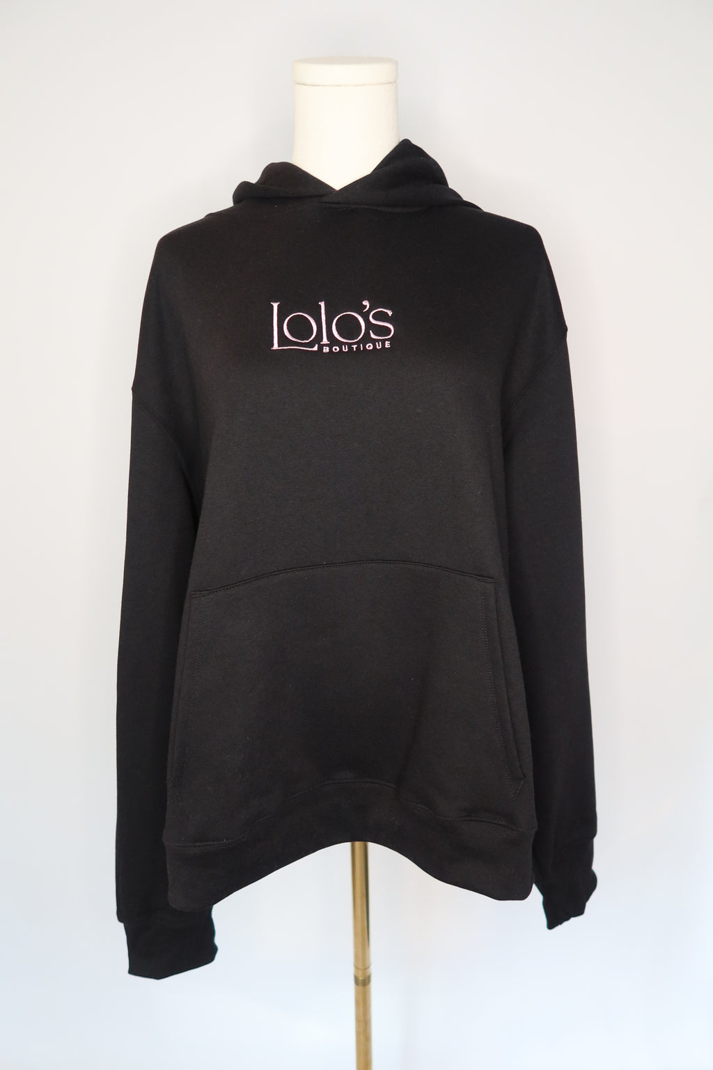 LOLO'S Hooded Sweatshirt - Black with Pink