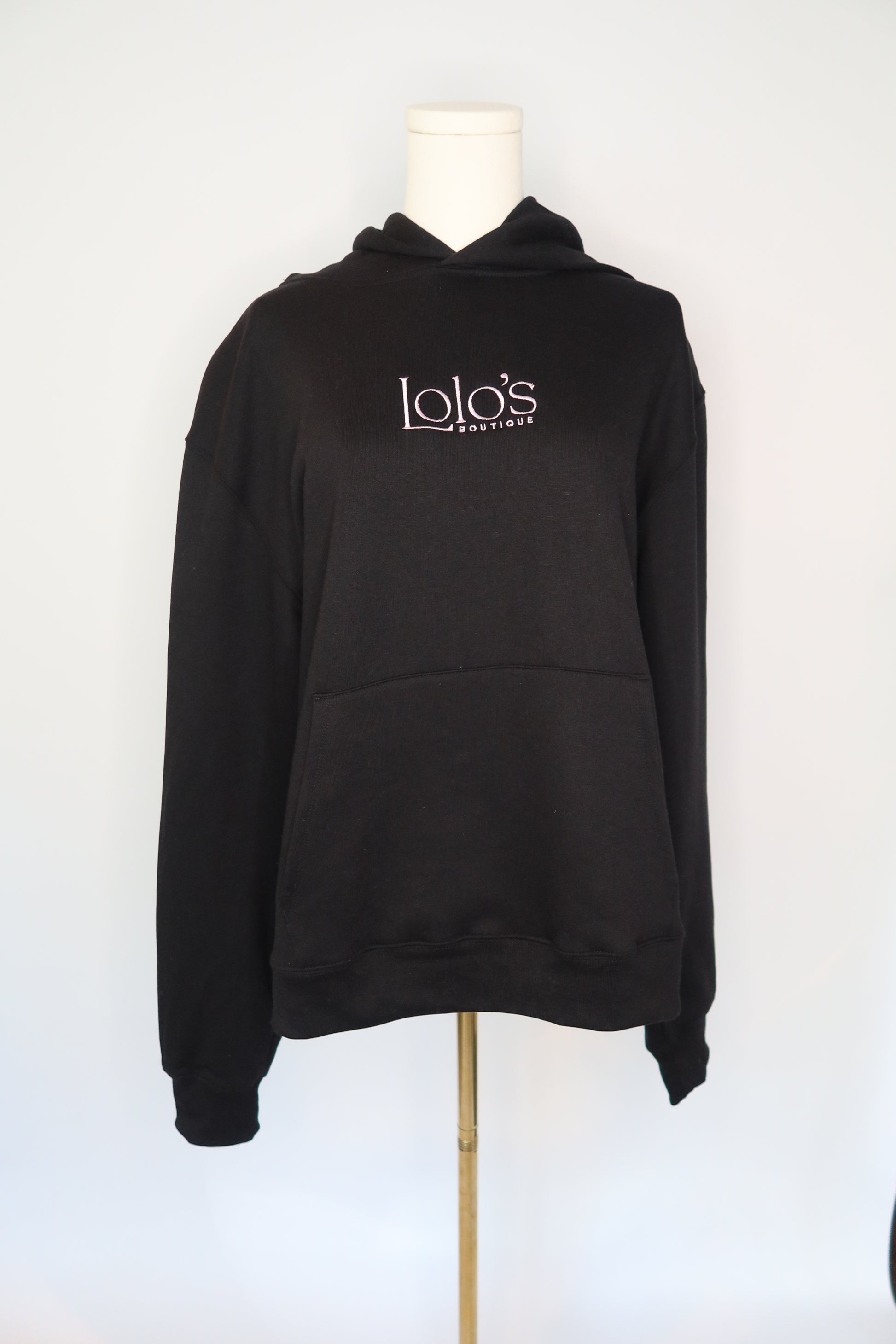 LOLO'S Hooded Sweatshirt - Black with Pink