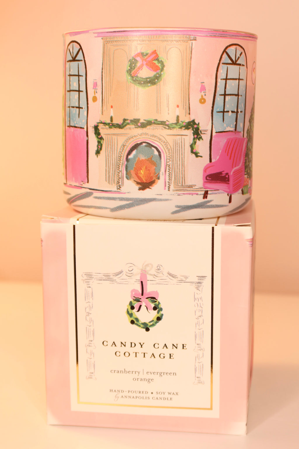 Candy Cane Cottage Candle
