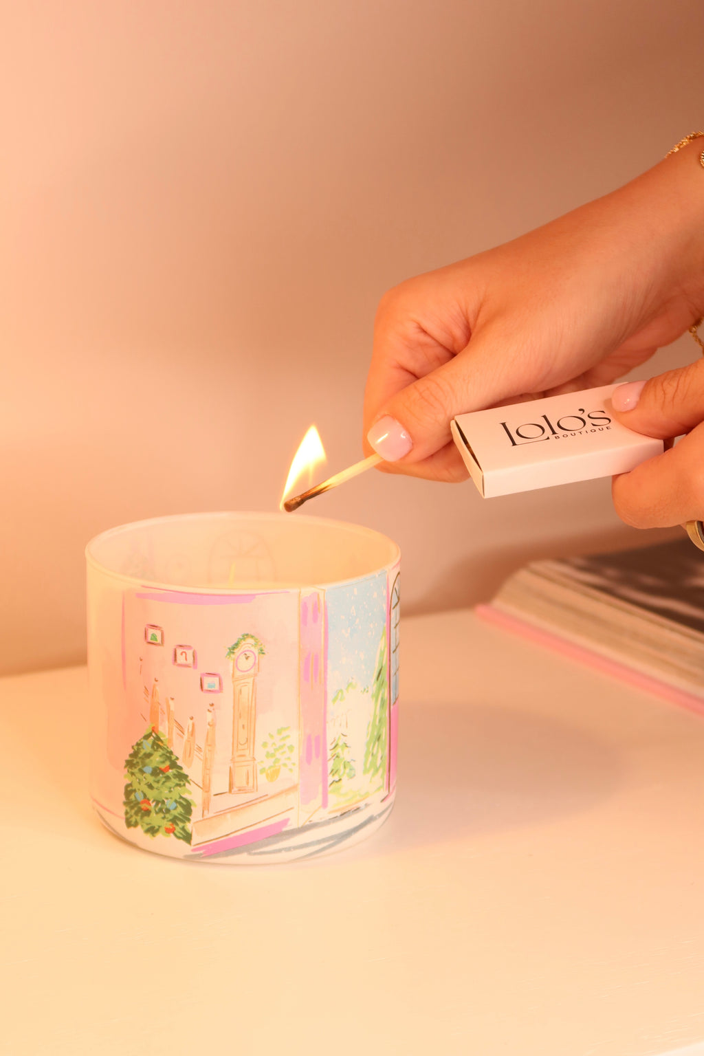 Candy Cane Cottage Candle