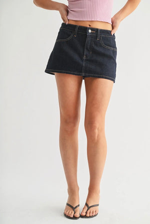 The Dark Denim Mini Skort