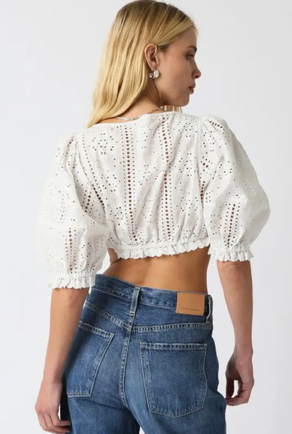 The Carly White Eyelet Top