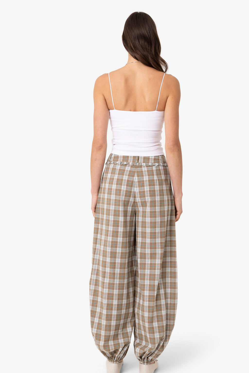 Esme Green Check Balloon Trousers