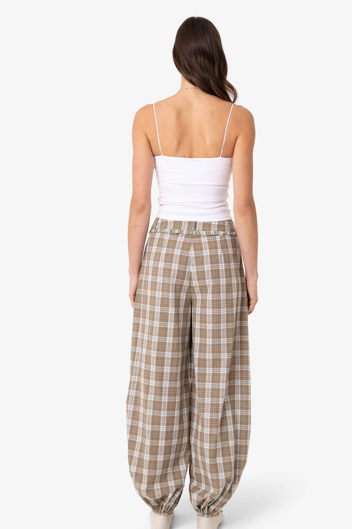 Esme Green Check Balloon Trousers